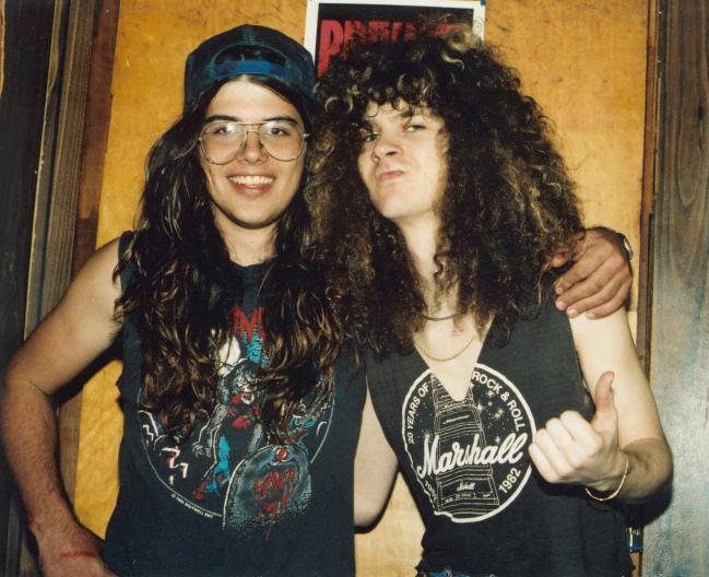 Walt Trachsler of Rotting Corpse and Darrell Abbott of Pantera together in the 1980s