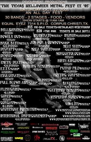 Texas Halloween Metal Fest IX, Corpus Christi &mdash; 30 bands, two stages.