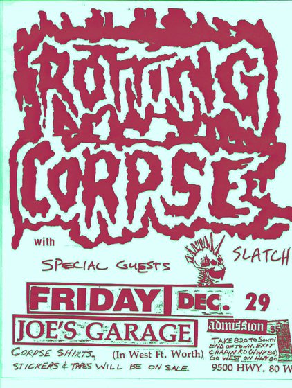 Joe’s Garage, Fort Worth &mdash; Friday, December 29th, with Slatch.