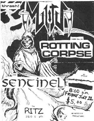 Militia, Rotting Corpse and Sentinel at the Ritz, Austin &mdash; Friday, July 22nd.
