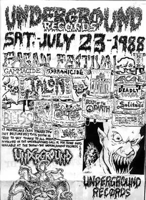 Underground Records Thrash Festival &mdash; Saturday, July 23rd, 1988.