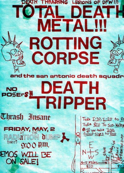 "Total death metal!" — with the San Antonio death squad, Death Tripper, Friday May 2nd.